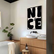 1pc Unframed Nice Bum Bathroom Decor Funny Art Poster Typography Minimalist Painting Canvas Print Wall Picture Ideal Gift For Dorm,Apartment,Restroom,Modern Home Decoration