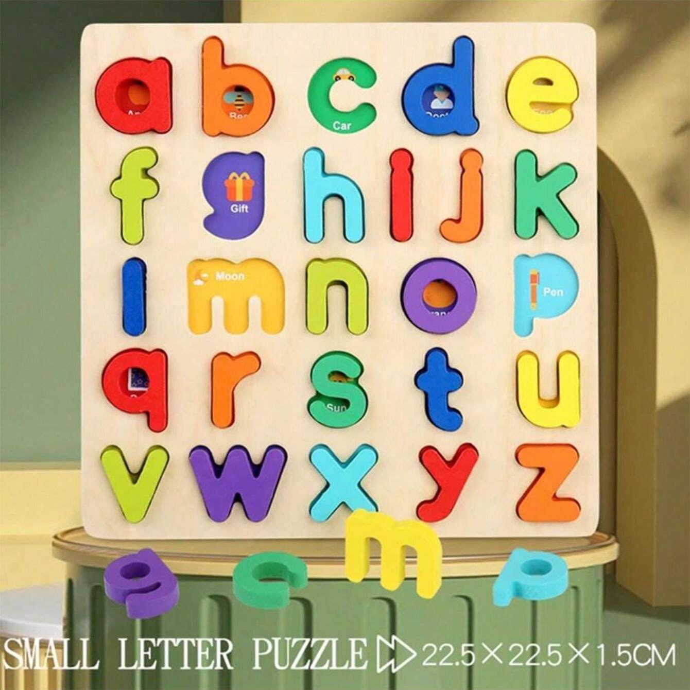 Wooden Hand Grip Board, English Alphabet Spelling Board, Children