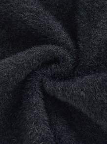 1 chiếc áo len chui đầu dệt kim cổ cao dày màu trơn phong cách Hàn Quốc cho bé trai tuổi teen, mặc thường ngày, mùa đông - màu đen - Xem 8