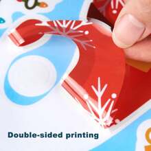 9 张圣诞窗贴，圣诞小矮人贴纸 - 卡通节日玻璃装饰 - 静电贴，不对称形状 - 节日派对用品 - 彩色 - 查看 6