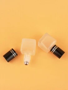 2pcs|3pcs|5pcs|10pcs|20pcs Set Of Square Frosted 6ml Refillable Glass Roll-On Bottles For Cosmetic Water, Portable Mini Essential Oil & Perfume Containers