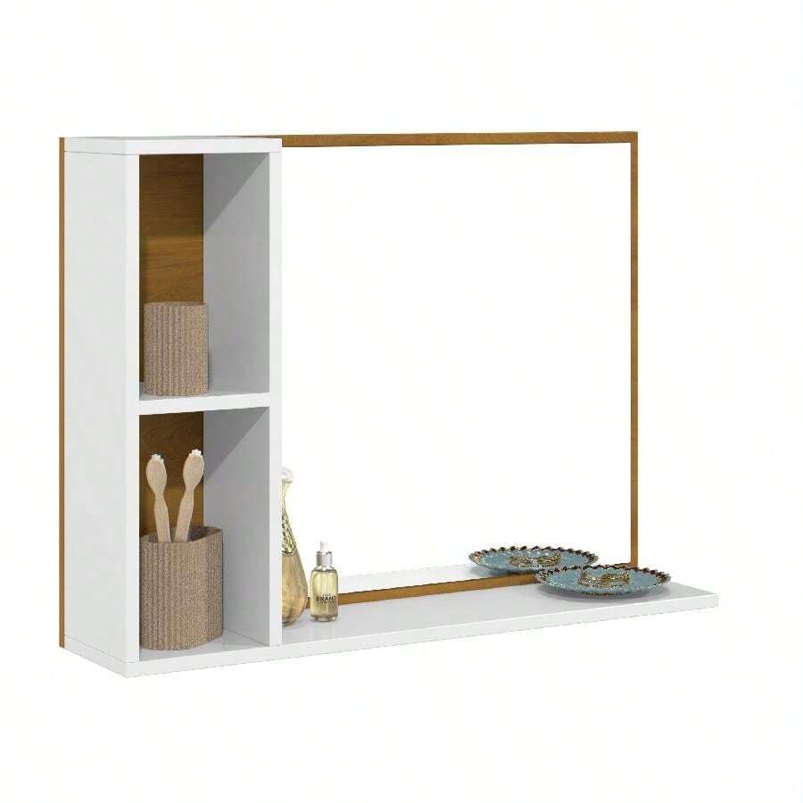 Quality Furniture Espelheira Para Banheiro Retro Nichos Armário