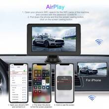 7" Apple Carplay Portable Car Stereo And Android Auto,Carplay Screen For Car Radio With Bluetooth Handsfree, 7'' Touch Screen With Phone Link/FM/AUX - Black - View 6