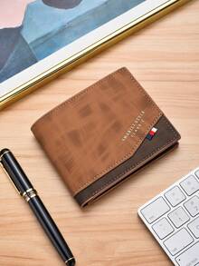 SHABILI Korean Fashion Men's Short Wallet, Classic Horizontal Design With Large Capacity And Multiple Card Slots, Business Style - Mocha Brown - View 1