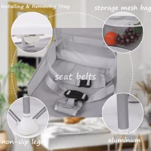 NetHong Baby Chair Foldable Infant Feeding Toddler Table Chair Portable Seat - Grey - View 5