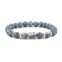 1 件佛教天然石手链银佛头弹力线手链疗愈平衡信仰珠宝日常配饰 - 彩色 - 查看 12