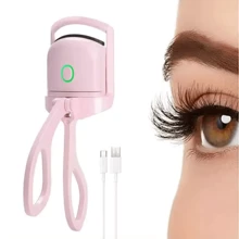 Electric Heating Eyelash Curler Lasting Electric Perm USB Charging With Cable - Pink - View 3