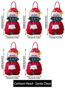 1 pieza/5 piezas/10 piezas Bolsas de regalo de Navidad, Bolsa de regalos de Papá Noel, Bolso de muñeco de nieve navideño, bolsas de Apple para regalo en Nochebuena, Empaque de frutas navideñas, Regalos para dulces, Recuerdos decorativos