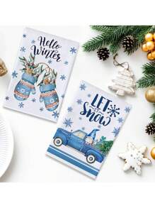 1 件装圣诞厨房洗碗巾，带圣诞树和汽车装饰，洗碗巾，浴室手巾，圣诞厨房和客厅装饰毛巾 15.75 * 23.62 英寸 - 1 Pcs - 查看 6