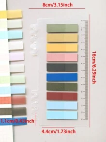 办公索引贴不干胶标签PET材质塑料透明粘性贴纸学生课本贴不易损坏N张办公用品分类贴 - 彩色 - 查看 13