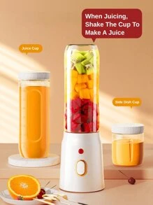 LEVIATECH 450毫升便携式电动榨汁搅拌机，摇摇杯设计，USB充电，多功能家用，配有2个小榨汁杯、迷你无线榨汁杯，电池续航时间长，适合厨房、家庭和旅行使用。 - 白色 - 查看 12