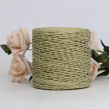 100g 天然拉菲草草纱拉菲草纸编织材料垫子篮子帽子手提包彩色 DIY 钩针编织用品 - 彩色 - 查看 25