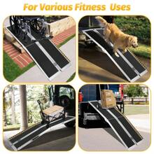 Portable Wheelchair Ramp With Transition Plate Aluminum Folding Ramp With Non-Skid Surface And Reflective Strips Door Threshold Ramps For Home Steps Scooter Stairs - 7ft - View 4