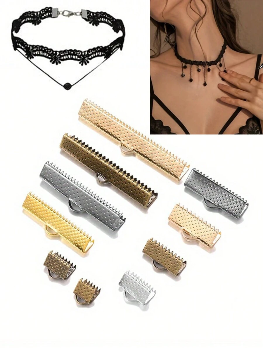50 Buah/Paket Gesper, Penutup Ujung Tali, Tali, Klip Kulit, Konektor Kalung dan Gelang, Cocok untuk Perlengkapan Pembuatan Perhiasan - Gesper Mazai - View 1