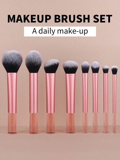 8pcs Multifunctional Makeup Brush Set, Incl. Powder, Blush, Foundation, Eyeshadow, Contouring, Face Brushes