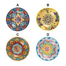 1 pieza Plato de cerámica, plato de salsa estilo bohemio, plato de salsa de soja, plato de condimentos, plato de aperitivos, vajilla