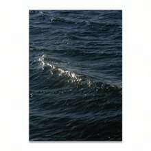 1 件蓝棕色闪光海面风景海报印刷墙面艺术画帆布画客厅家居装饰礼物无框 - 彩色 - 查看 10