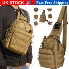 Small Tactical Messenger Bag Sling Backpack Outdoor Shoulder Satchel Chest Packs - Khaki - View 1