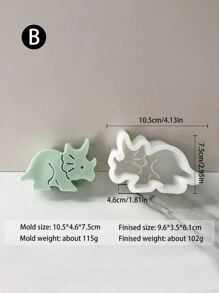 Bộ 4 khuôn nến silicon hình khủng long và mèo dùng để làm đồ thủ công DIY và làm nến, khuôn silicon màu trắng kem mềm dẻo và có thể tái sử dụng - trắng - Xem 7