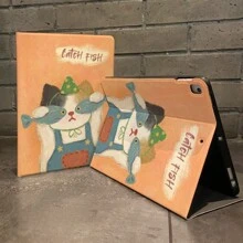 1PC Ipadair6保护套9/10代书本款带笔槽新款油画熊10.2英寸Pro11 - 藍色 - 查看 3