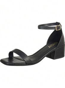 Women's Casual Classic Sandals Medium Thick Block Heel Comfortable Cheap Promotion Original GiGiL - Black - View 2