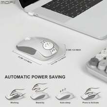 MOFII MOFII Ergonomic 2.4G Wireless Keyboard Mouse Combo 68 Keys Retro Round Keycap Typewriter Keyboard With Noiseless Button Mouse Multimedia Function Cute Keyboard Mouse Set For PC/Laptop/Desktop-Grey