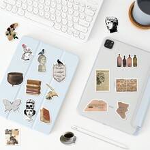 50 张黑暗学院主题涂鸦贴纸、吉他滑板瓶保险杠头盔滑雪板笔记本电脑手机壳冰箱门行李摩托车汽车 DIY 涂鸦贴纸 - 彩色 - 查看 4