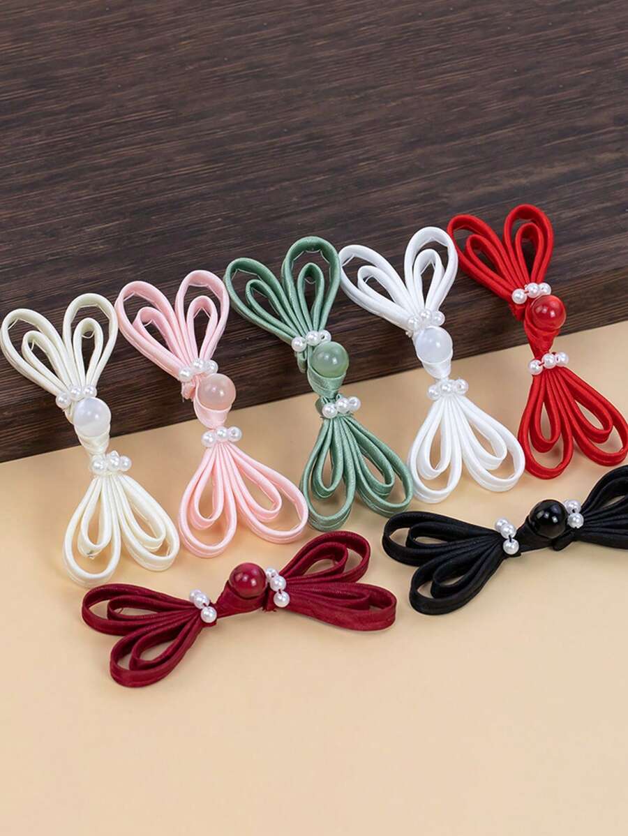 5 chiếc nút phong cách Trung Hoa, nút bướm ngọc thủ công, nút trang trí sườn xám - Nhiều màu - Xem 1