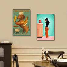 FajerminArt 1 张有趣的卡通腊肠犬海报，适用于客厅和卧室装饰，无框架 - 彩色 - 查看 5