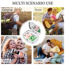 1 pieza Caja de pastillas de moda para mujer - Organizador portátil decorativo de doble compartimento para medicamentos, tabletas, vitaminas con diseño de bolsillo para un fácil transporte y uso móvil