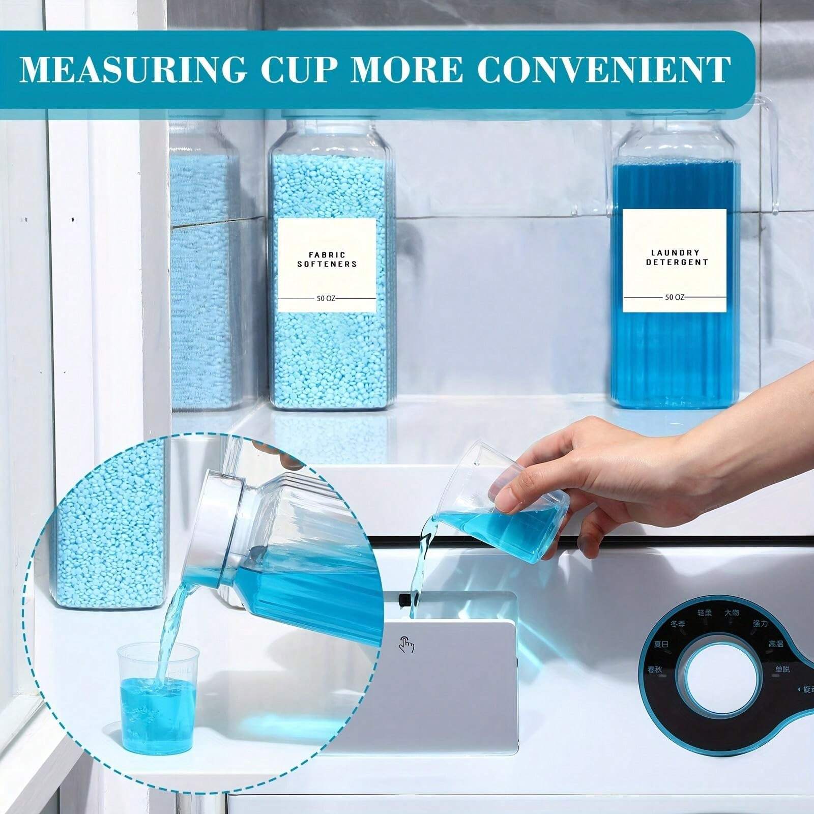 2 Pcs Laundry Detergent Dispenser Fabric Softener Dispenser With Labels