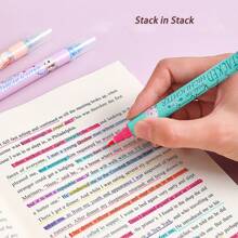 beizhixin 叠色双头荧光笔 学生重点标记笔 双头神奇变色荧光笔 彩色标记笔 容量大 美观度高 经久耐用 - 彩色 - 查看 3