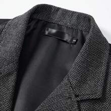 Vintage Men's Herringbone Double Breasted Waistcoat, Lapel Design