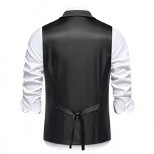 Vintage Men's Herringbone Double Breasted Waistcoat, Lapel Design