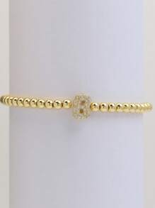 Pulsera de lujo para mujer con dije de letra de circonita, pulsera ajustable con cadena inicial de la A a la Z como regalo de joyería