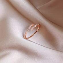 1pc Vintage Minimalist Rhinestone Ring, Suitable For Women's Daily Wear And Gatherings, Random Delivery