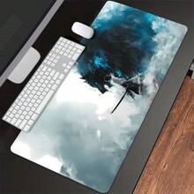 Alfombrilla de ratón con diseño de samurái japonés y lobo de anime, extra grande para escritorio, impresión HD, personalización precisa, disponible en varios tamaños, base de goma antideslizante de alta calidad, costura en todo el borde, adecuada para uso doméstico y oficina, gran regalo para amigos - dibujos animados - Ver 7