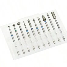 Bộ mũi khoan móng, Bộ 10 mũi khoan móng điện 3/32, Mũi đánh bóng biểu bì chuyên nghiệp cho móng gel Acrylic, Dũa móng tay điện, Dụng cụ khoan móng tay, Đồ dùng làm móng, Dụng cụ làm móng, Dụng cụ làm móng, Trở lại trường, Móng tay, Dụng cụ làm móng để dán móng tay - Bạc - Xem 3