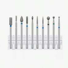 Bộ mũi khoan móng, Bộ 10 mũi khoan móng điện 3/32, Mũi đánh bóng biểu bì chuyên nghiệp cho móng gel Acrylic, Dũa móng tay điện, Dụng cụ khoan móng tay, Đồ dùng làm móng, Dụng cụ làm móng, Dụng cụ làm móng, Trở lại trường, Móng tay, Dụng cụ làm móng để dán móng tay - Bạc - Xem 2