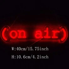 Papan Neon "On Air" untuk Gamer - Papan Lampu Streaming/Rekaman Langsung – Papan LED Merah Keren untuk Studio, Dinding, Kamar Tidur, Dekorasi Ruang Game, Didukung USB 5V. - merah - View 3