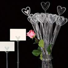 40/80 chiếc kẹp thiệp hoa, kẹp thiệp hoa hình trái tim bằng nhựa trong suốt, thích hợp để cắm hoa, tiệc cưới, bao bì sinh nhật, quà tặng trang trí Ngày của Mẹ - Nhiều màu - Xem 9