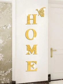 5 bucăți autocolante de perete cu oglindă 3d acrilice slogan pentru acasă pentru decorarea ușii de intrare pentru hol și decor camera de desen