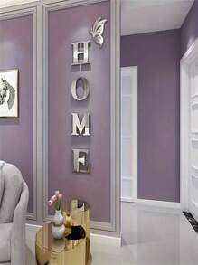5 bucăți autocolante de perete cu oglindă 3d acrilice slogan pentru acasă pentru decorarea ușii de intrare pentru hol și decor camera de desen