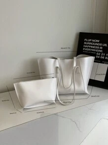 Túi Tote Thời Trang Dung Tích Lớn, Túi Tote Đa Năng Cá Nhân Hóa Hàng Ngày Túi Xách Tay Nữ - trắng - Xem 9