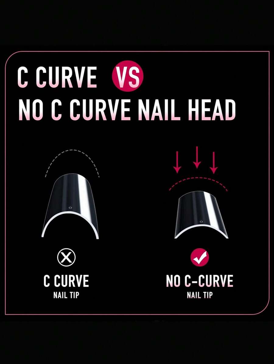 240PCS Clear Extra Long No Curve Nail Tips, XXXL Super Long Half Cover