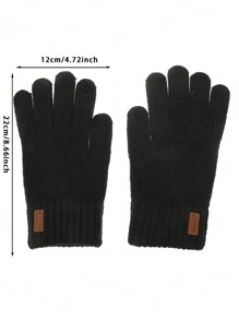 新款男士保暖羊毛手套冬季触屏手套针织手套 - 彩色 - 查看 5