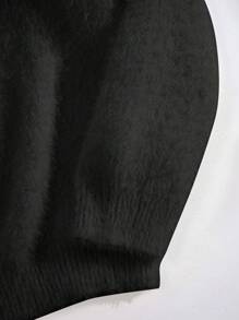 Men's Mink Cashmere Sweater, Loose Knit, Relaxed Fit, Casual Solid Color Top, Soft And Comfortable, Crew Neck Pullover, Suitable For Christmas, New Year Attire And Other Occasions - Black - View 5