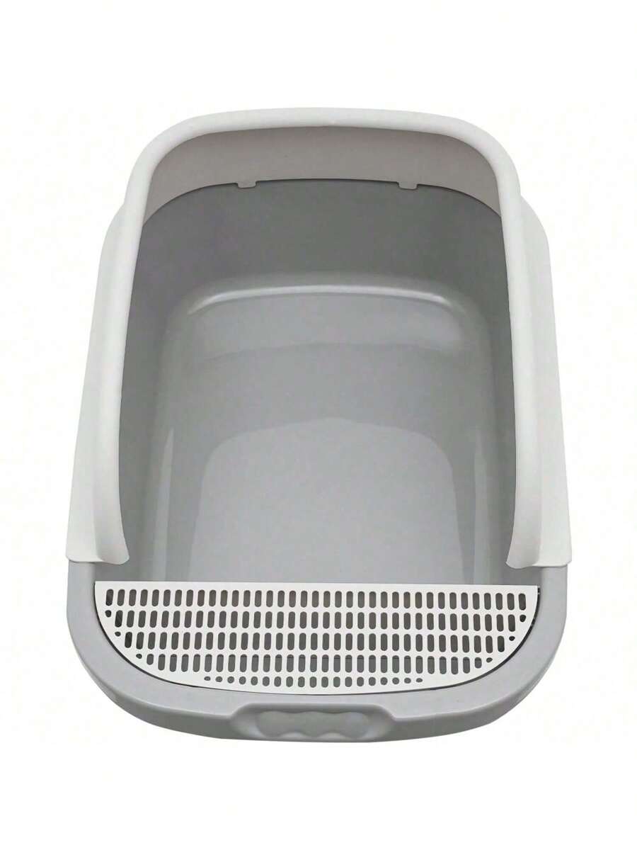 CNCEST Cat Litter Box SemiOpen Cat Litter Box With Shovel Open Top Cat