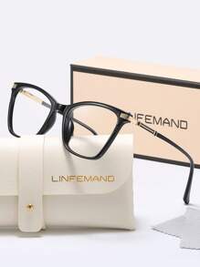 LINFEMAND 女士 Y2K 猫眼透明镜片眼镜，果冻色，适合日常佩戴、办公、阅读和节日礼物 - 無色 - 查看 12