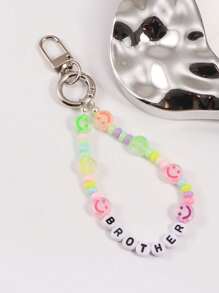 Móc khóa tùy chỉnh, Móc khóa hạt cườm mặt cười màu sắc ngẫu nhiên dễ thương thời trang, Mặt dây chuyền móc khóa ngọc trai chữ tùy chỉnh, Thích hợp cho sinh nhật, ngày lễ tình nhân, lễ kỷ niệm, quà tặng cho bạn gái, bạn trai, bạn thân - Nhiều màu - Xem 4